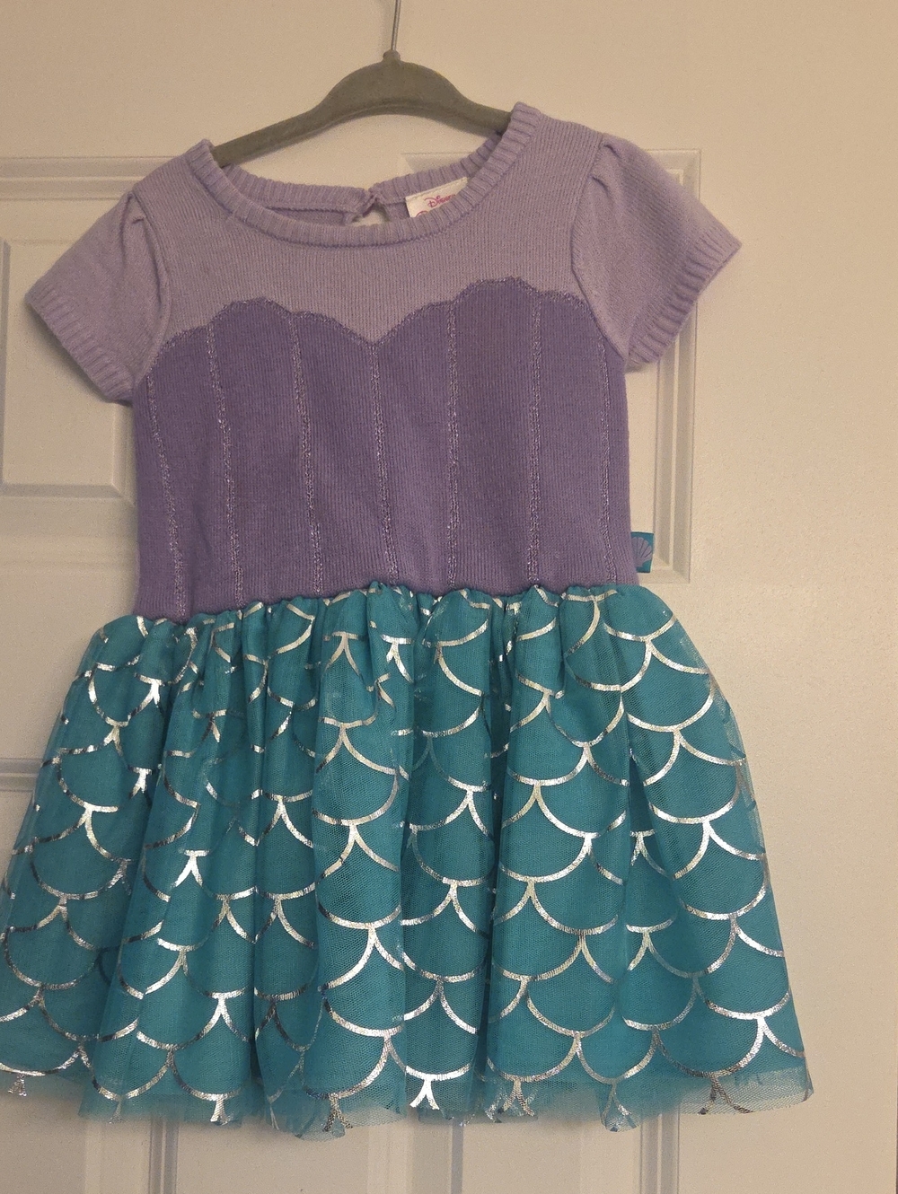 Disney Purple Knit Top with Teal Mermaid Skirt Dress
